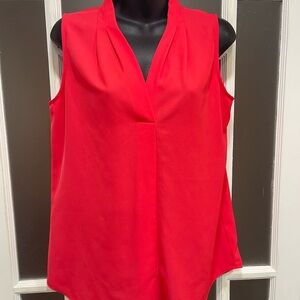 Calvin Klein Bold Coral Red Sleeveless Blouse